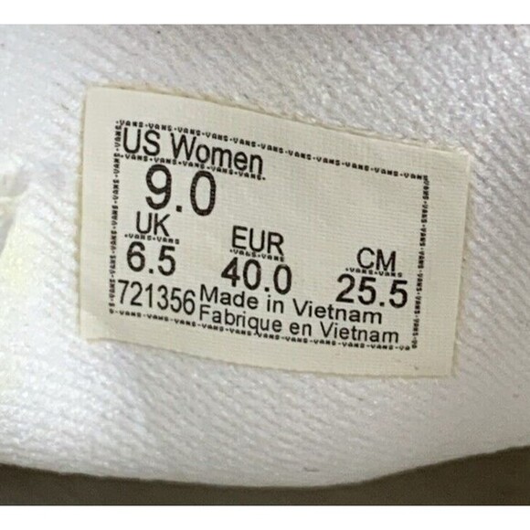 VANS Off The Wall Classic Slip On Skate Loafer Shoes Size 9 White Canvas 721356 - Picture 9 of 16